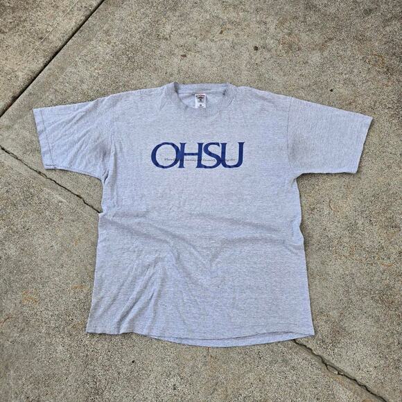 Vtg 90s OHSU Oregon Health Sciences University Medical School Tee Shirt Lg Fit - Picture 1 of 6